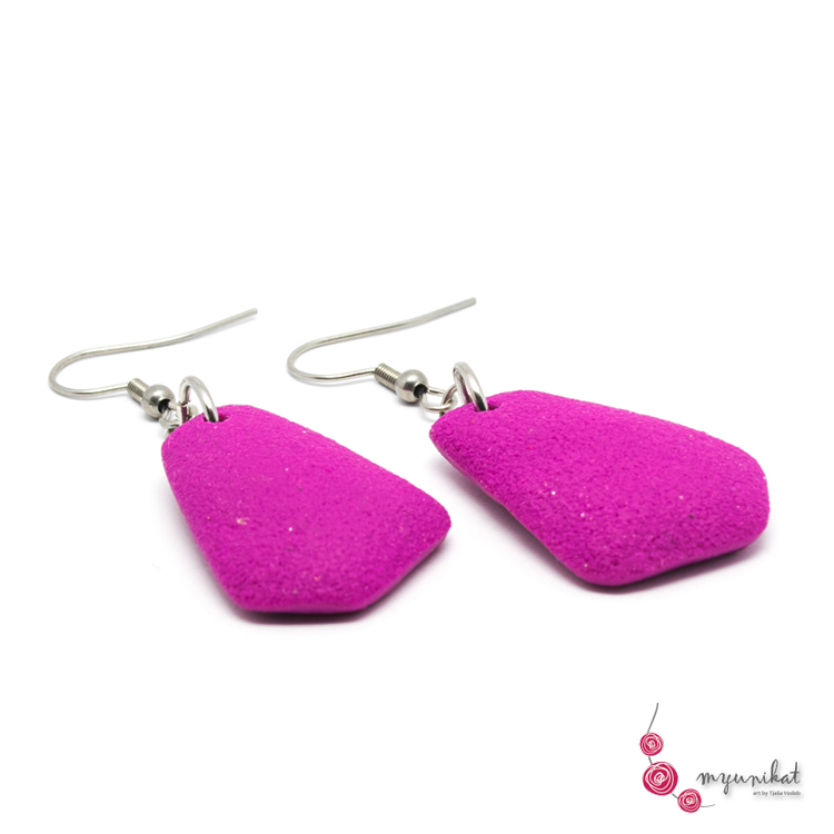 Unikatni uhani Myunikat_roza-magenta