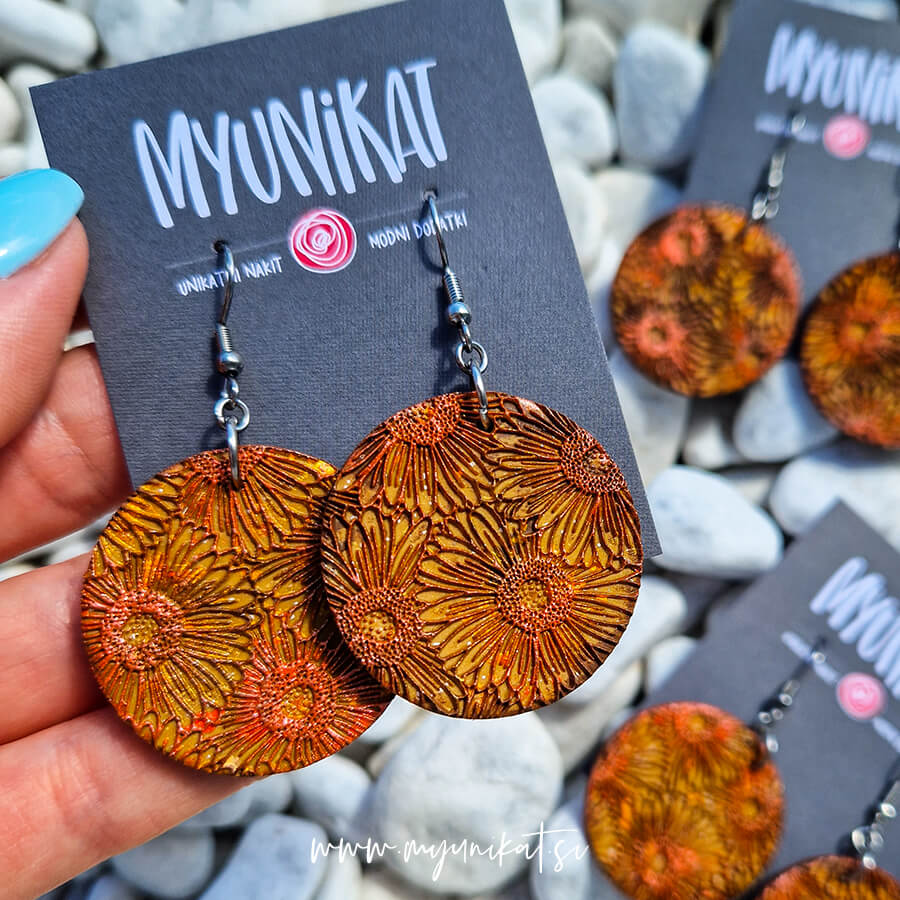 Unikatni uhani ABSTRAKT | sončnice - slika 5