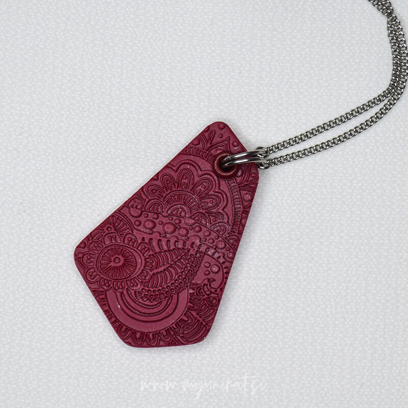 Verižica GEOMETRIC | bordo rdeča - slika 4