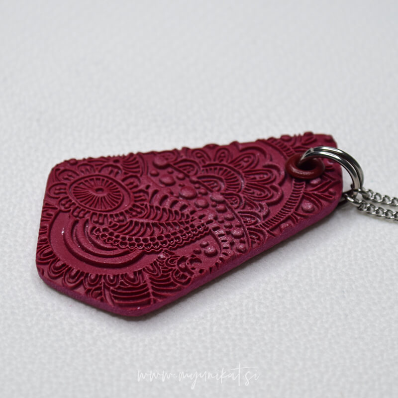 Verižica GEOMETRIC | bordo rdeča - slika 6