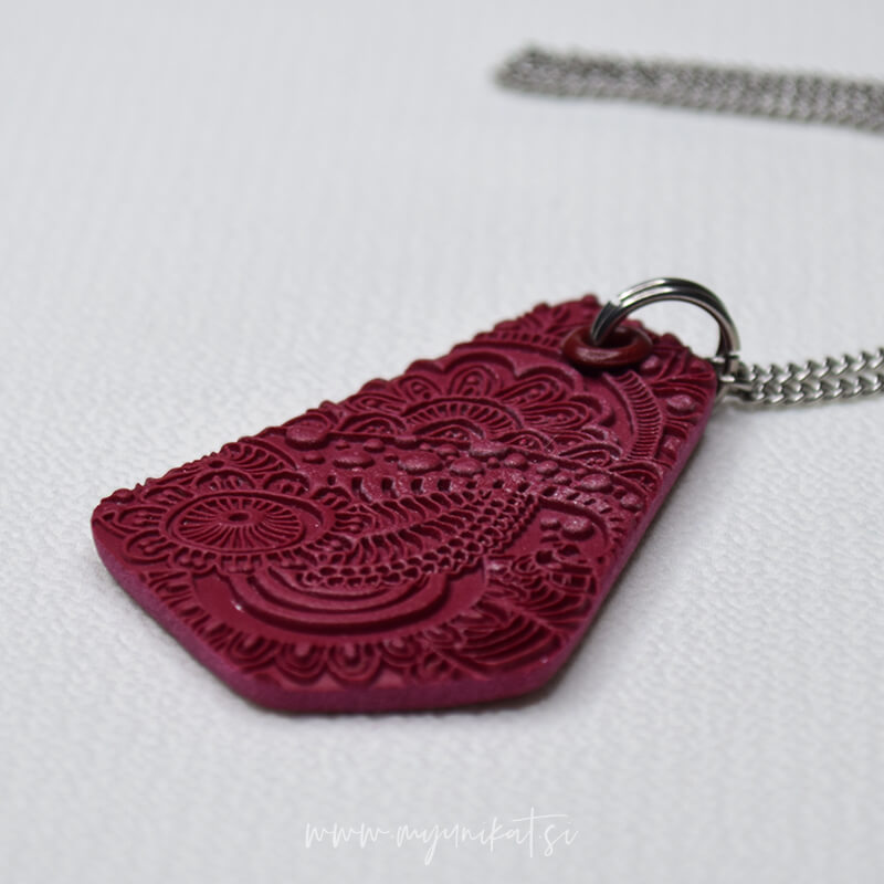 Verižica GEOMETRIC | bordo rdeča - slika 5